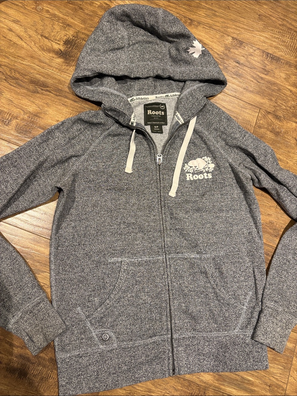 Roots Men's Heather Gray Full-Zip Hoodie